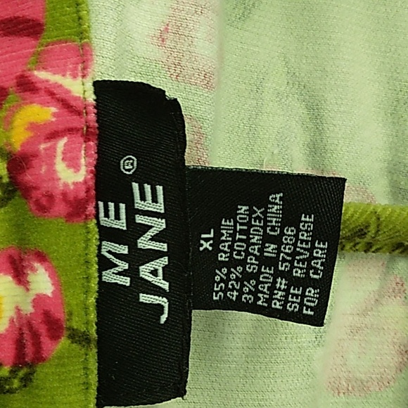 Corduroy Blazer Jacket green Me Jane size XL pink flowers fall Barbie statement - Picture 5 of 9